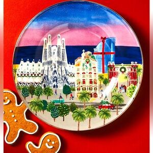Holiday in the City Stoneware Dessert Plate -Barcelona